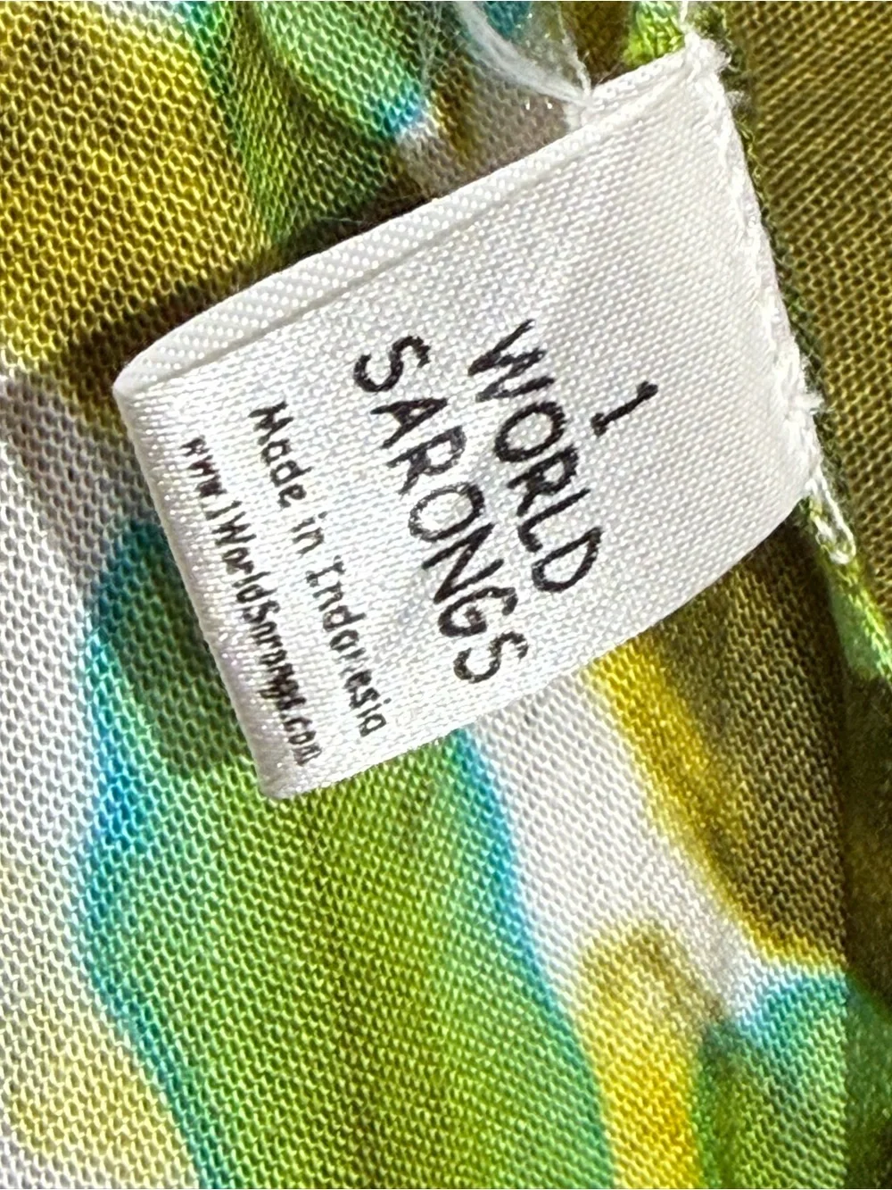 1 World Sarong Full Size Wrap Pareo Beach Cover Up Colorful Tie Dye Pattern OS